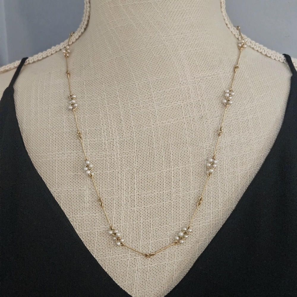 Vintage Avon Gold Pearl Necklace
